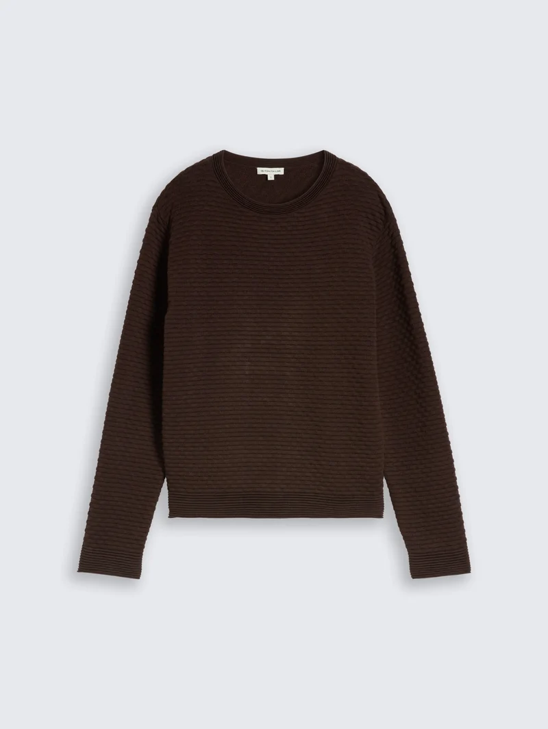 knit new bubble structure swea, java dark brown