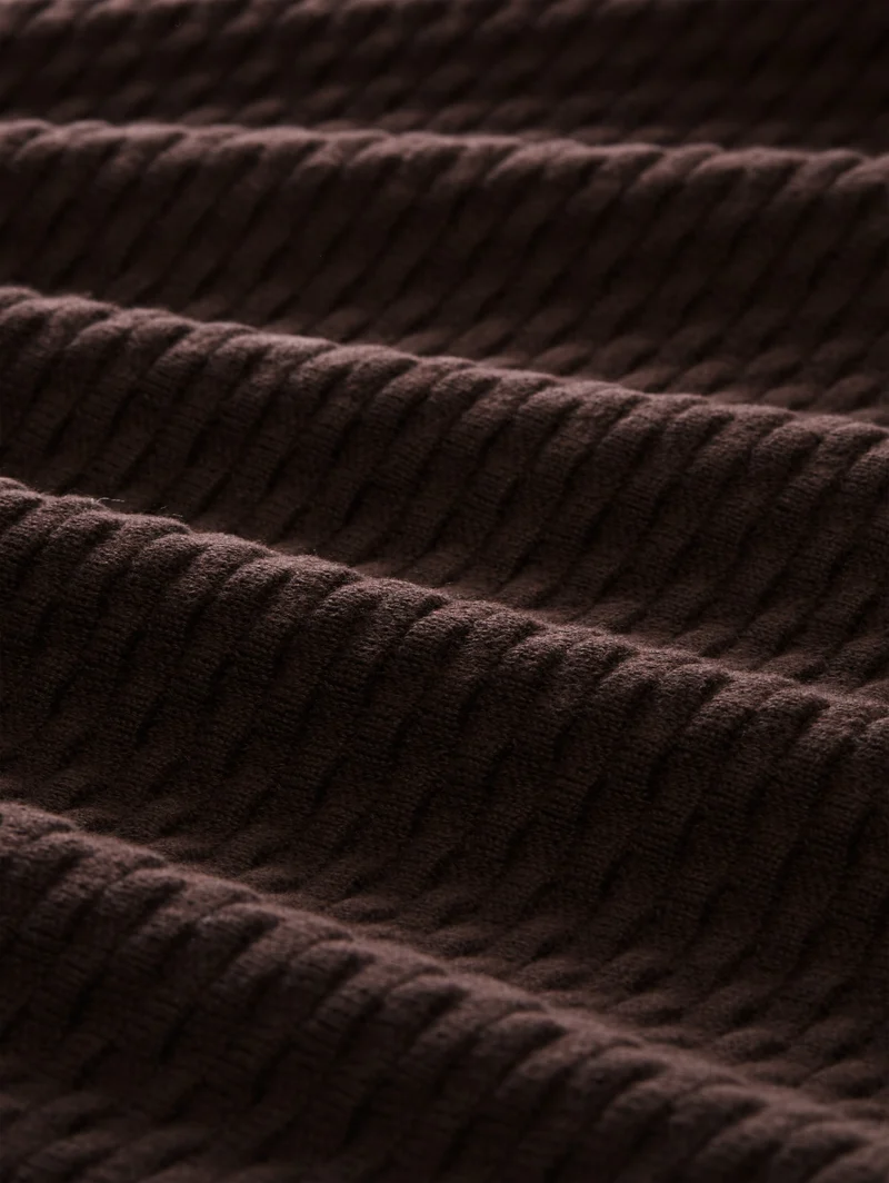 knit new bubble structure swea, java dark brown