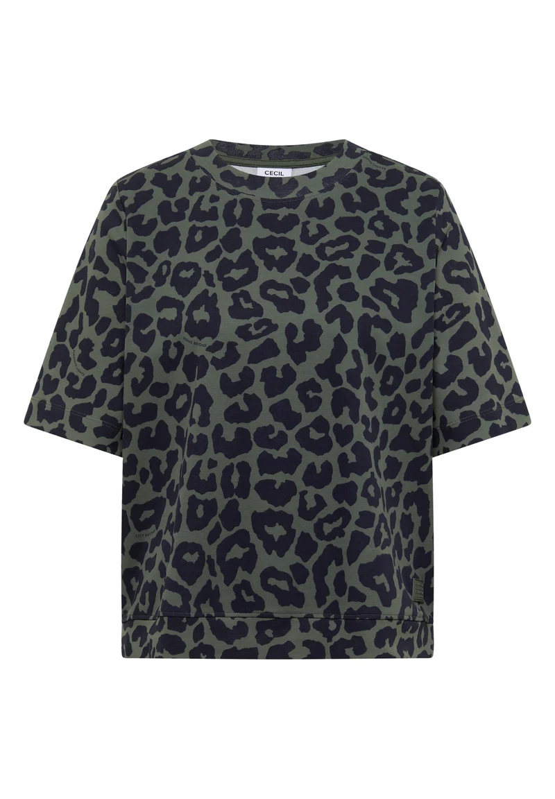 TOS Two-Tone Leo AOP Shirt, dried olive green