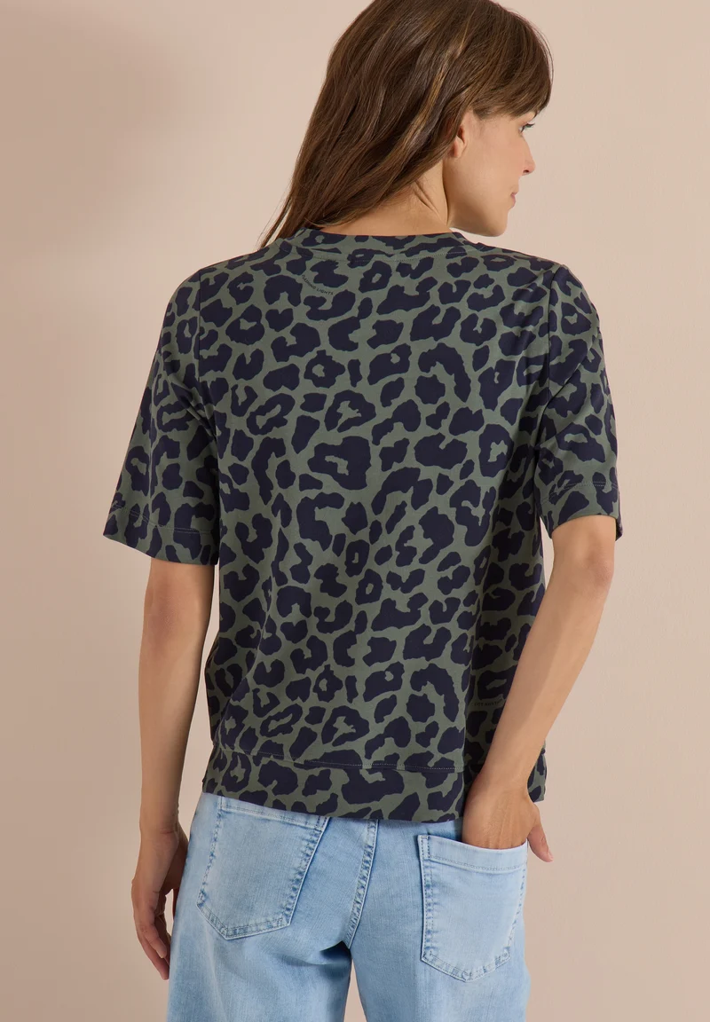 TOS Two-Tone Leo AOP Shirt, dried olive green