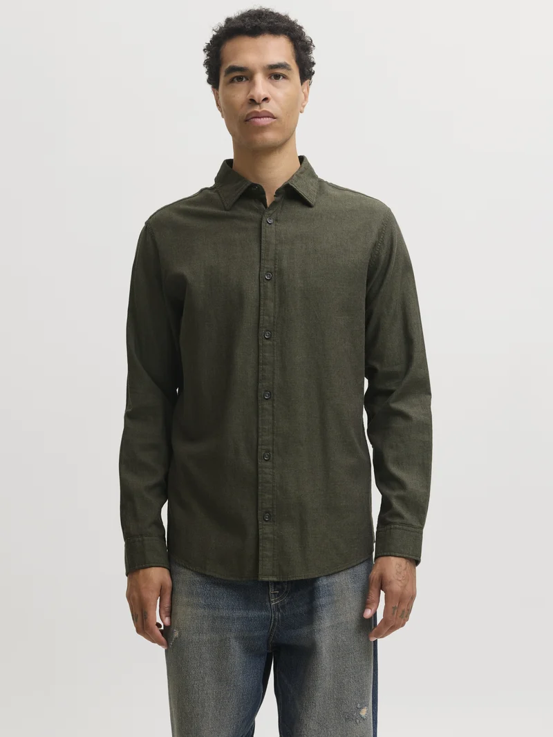 JJEFIELD MELANGE SHIRT LS SN, Rosin