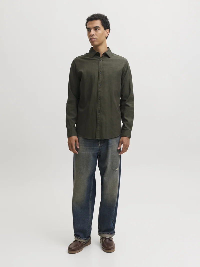 JJEFIELD MELANGE SHIRT LS SN, Rosin