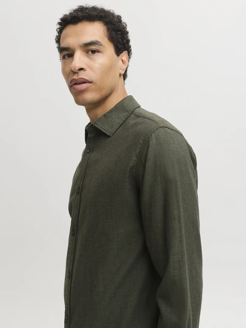 JJEFIELD MELANGE SHIRT LS SN, Rosin