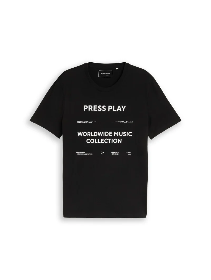 printed t-shirt, Black