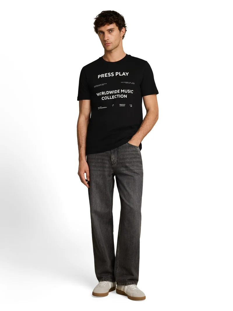 printed t-shirt, Black