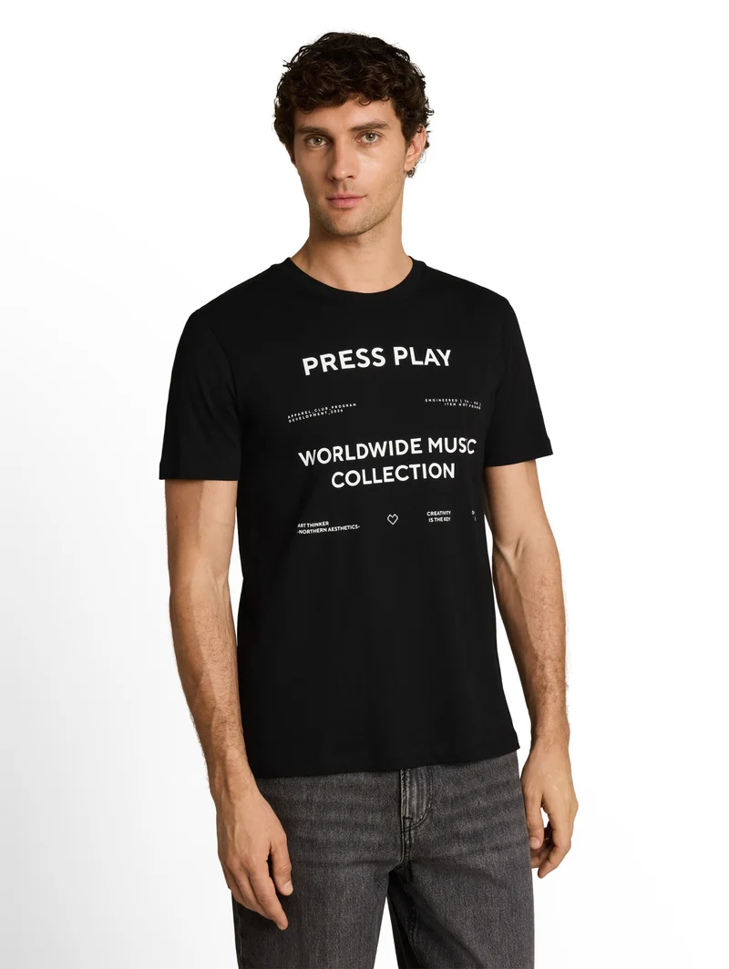 printed t-shirt, Black