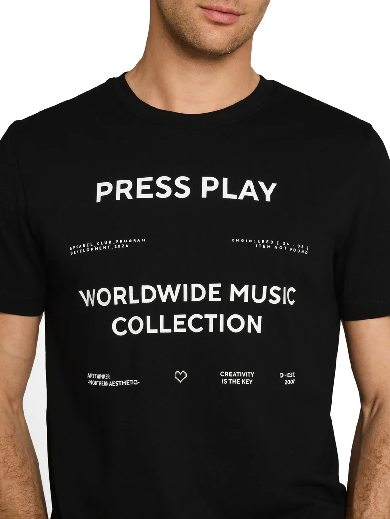 printed t-shirt, Black