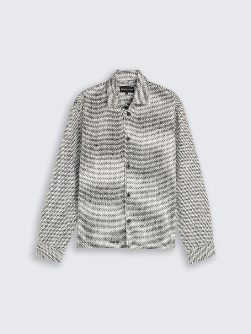 heavy structured overshirt, black white structure