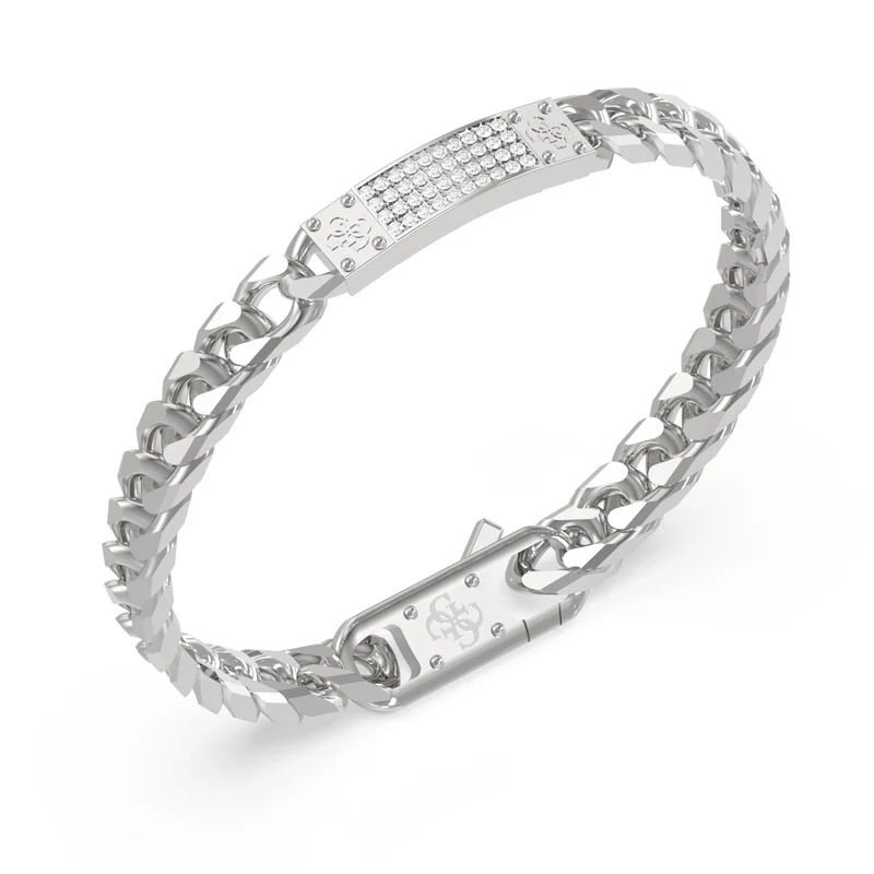 Guess 4G Frontiers Silver Bracelet With Crystal JUMB06031JWSTS