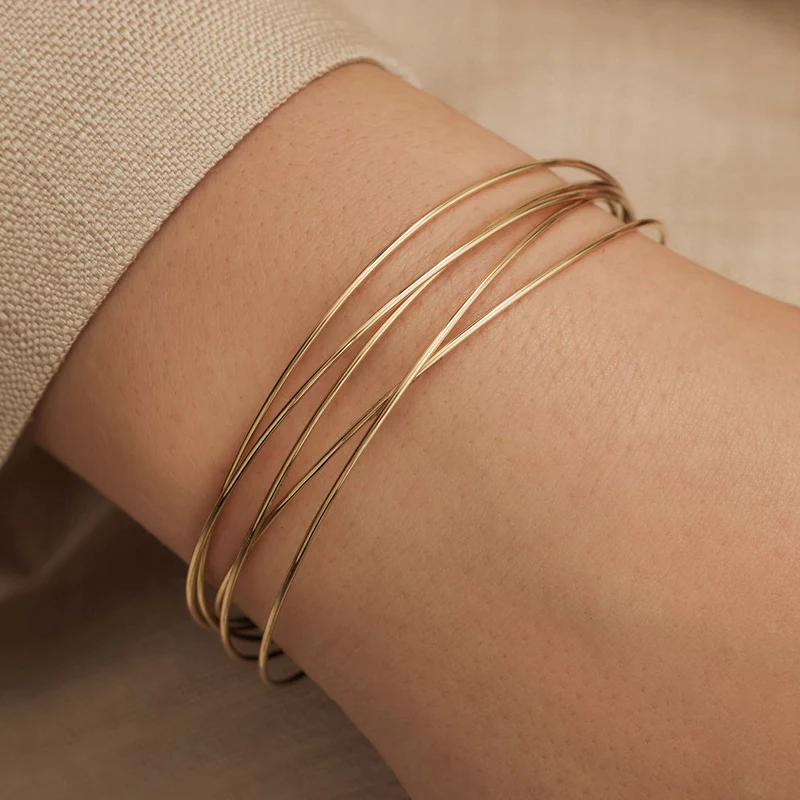 Isabel Bernard Cour d'Honneur Adora 14 Karat | Gold Bangle Set IB320111