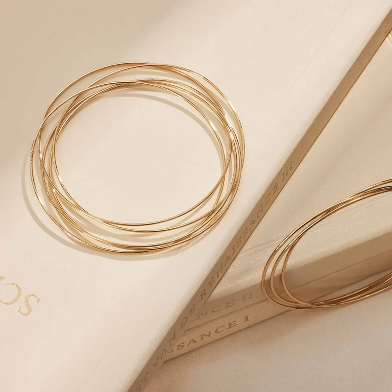 Isabel Bernard Cour d'Honneur Adora 14 Karat | Gold Bangle Set IB320111