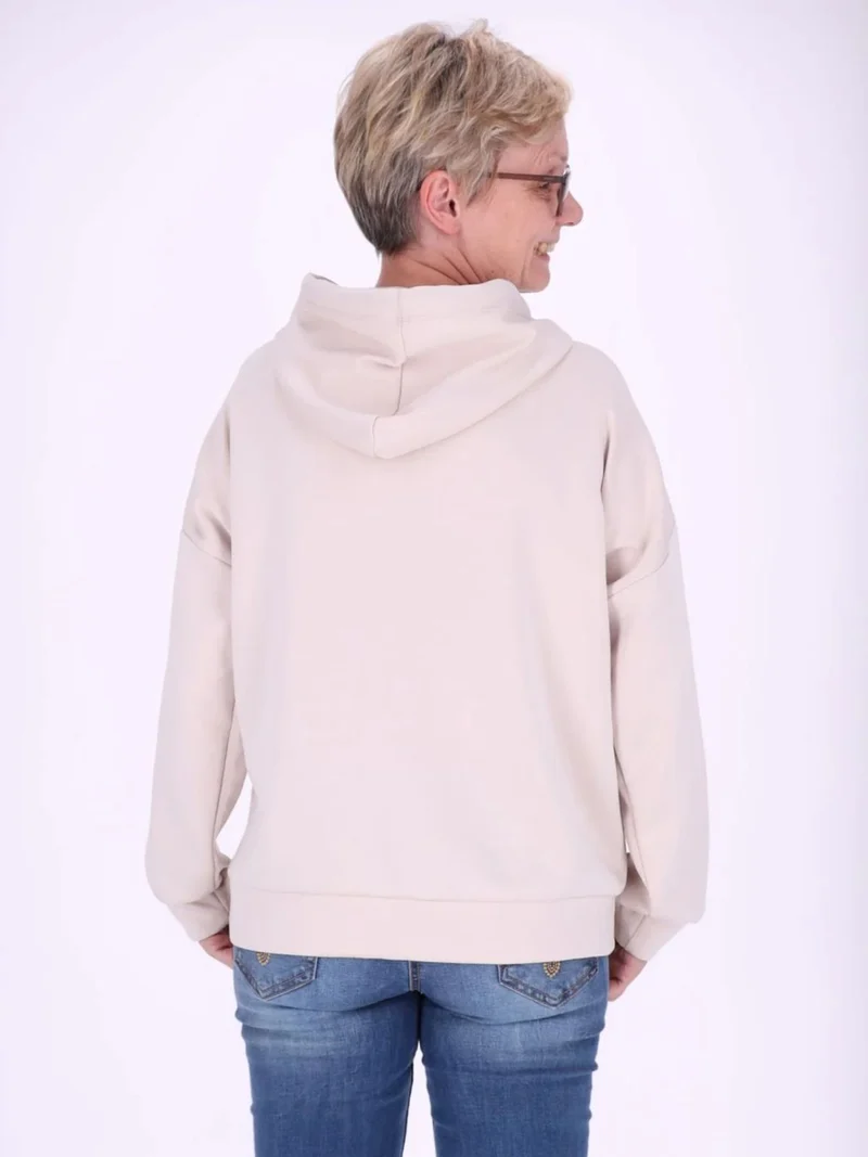 Beiges Damen Sweatshirt mit Kapuze – weich & bequem