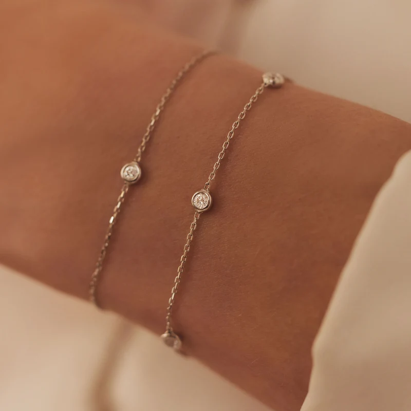 Isabel Bernard De la Paix Alfie 14 Karat | Weißgold Armband | Diamant 0.05 Karat | IBD320004