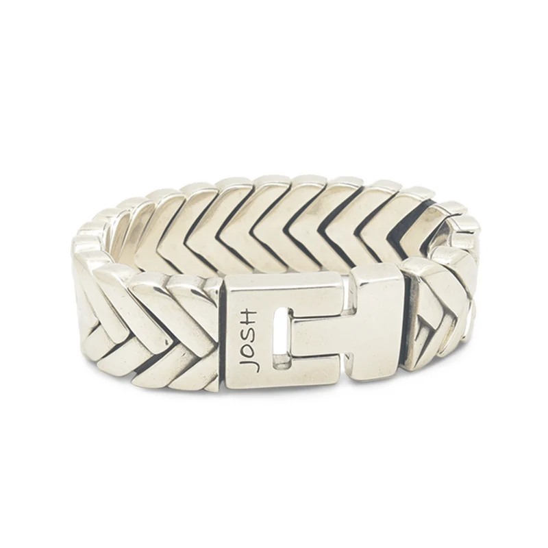 Josh Silver Alloy Bracelet 03558SL/NCLR/MED