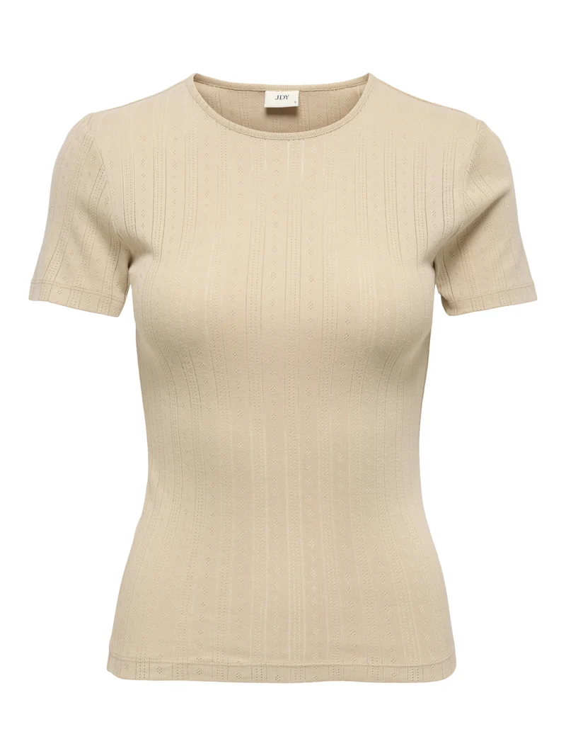 JDYSALSA MIA LIFE S/S O NECK TOP JR, Humus
