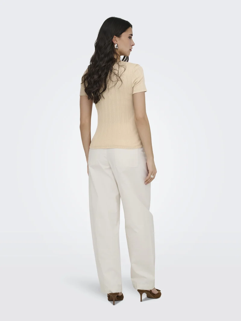 JDYSALSA MIA LIFE S/S O NECK TOP JR, Humus