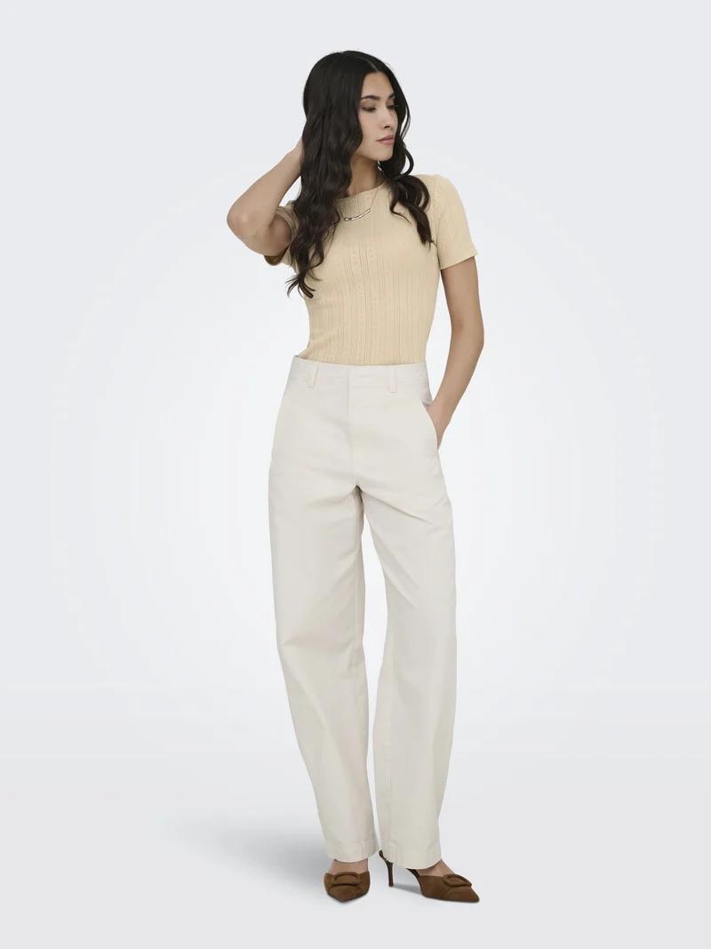 JDYSALSA MIA LIFE S/S O NECK TOP JR, Humus