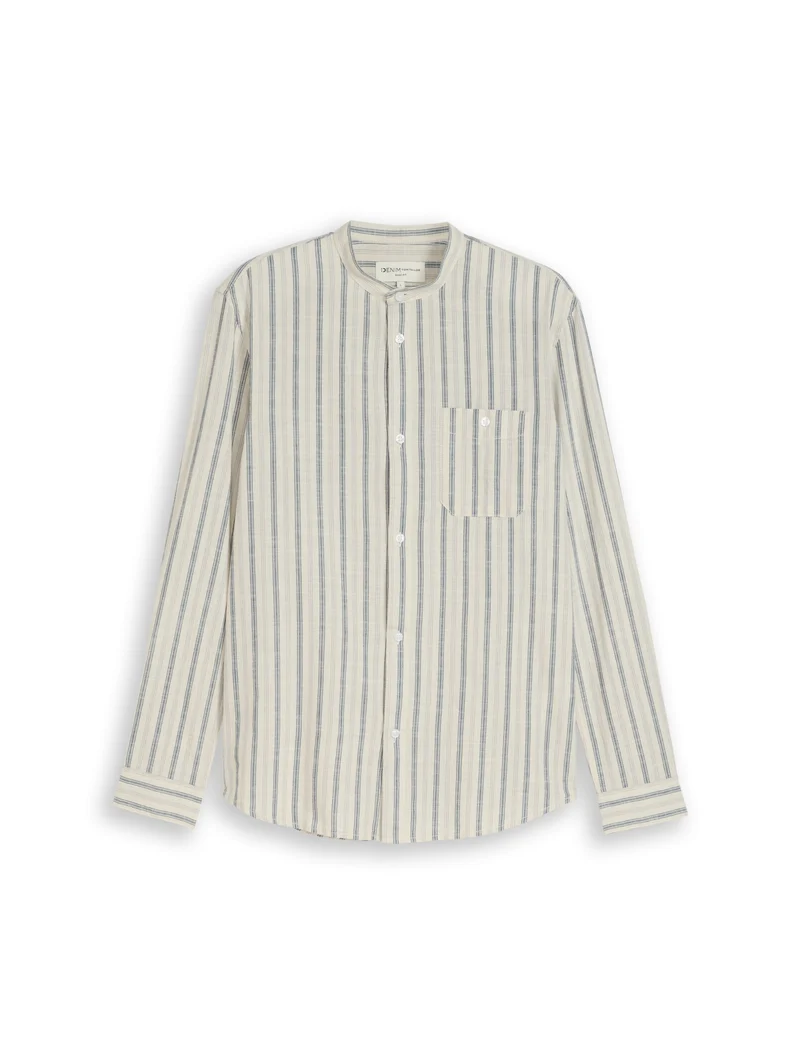 structured striped shirt, greyish white stripe