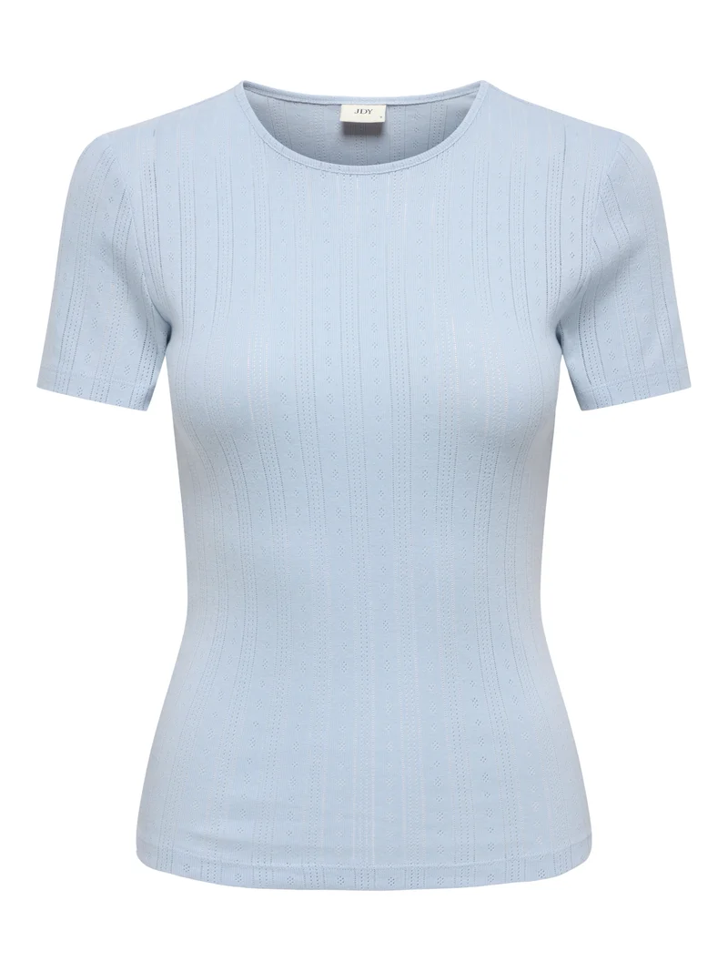 JDYSALSA MIA LIFE S/S O NECK TOP JR, Cashmere Blue