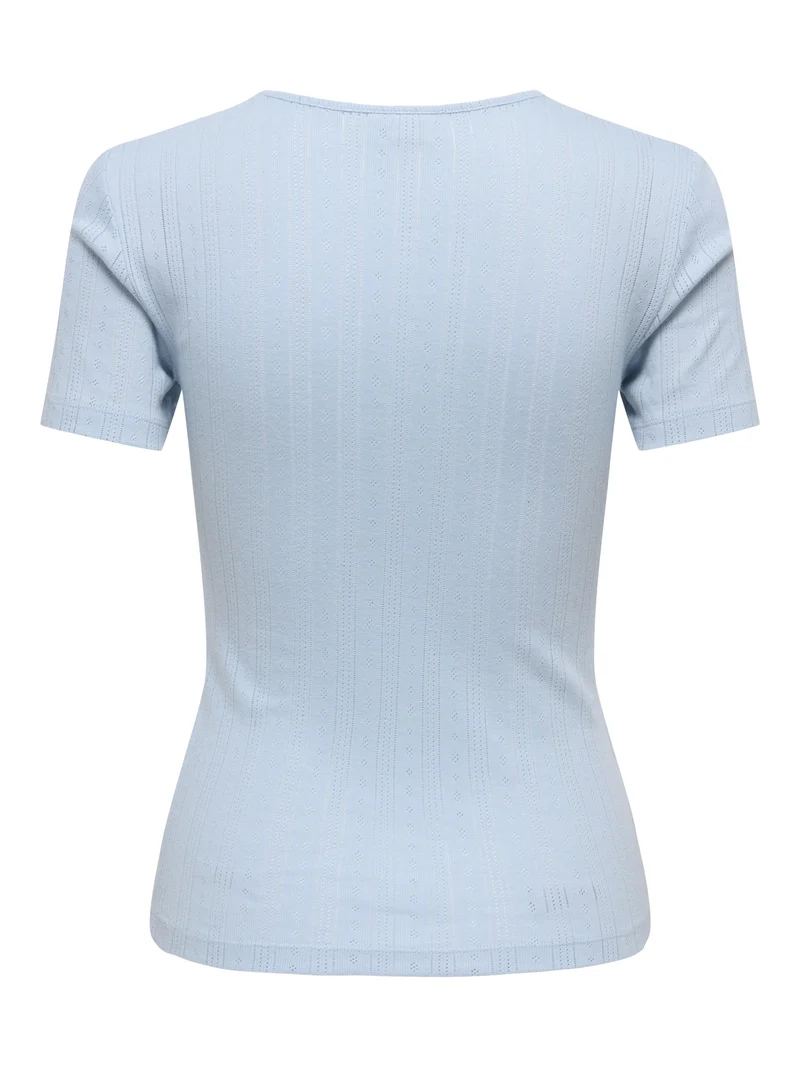 JDYSALSA MIA LIFE S/S O NECK TOP JR, Cashmere Blue