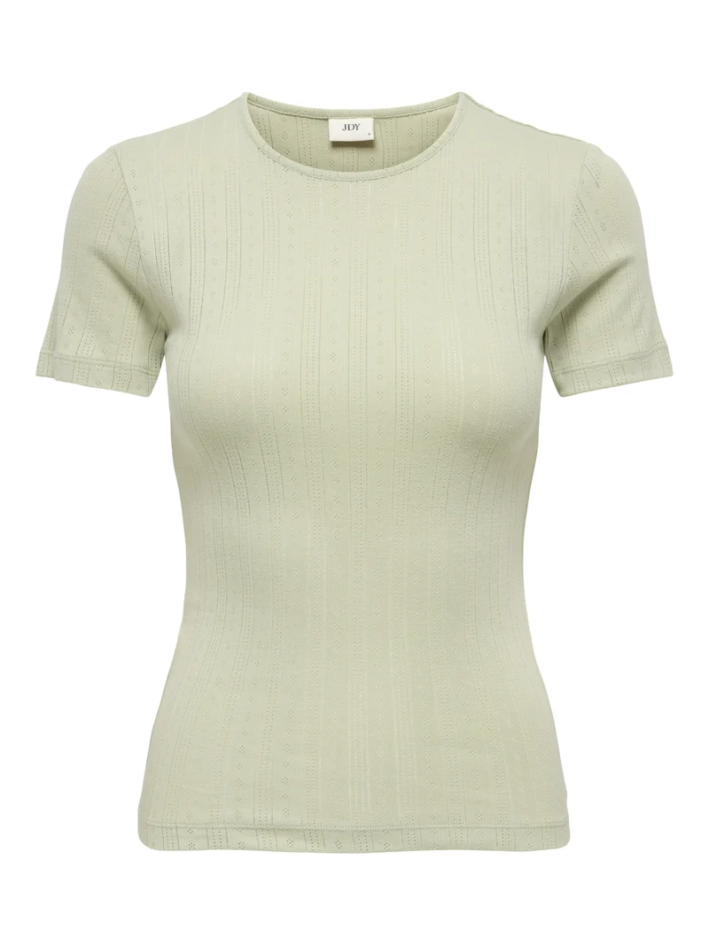 JDYSALSA MIA LIFE S/S O NECK TOP JR, Sea Foam