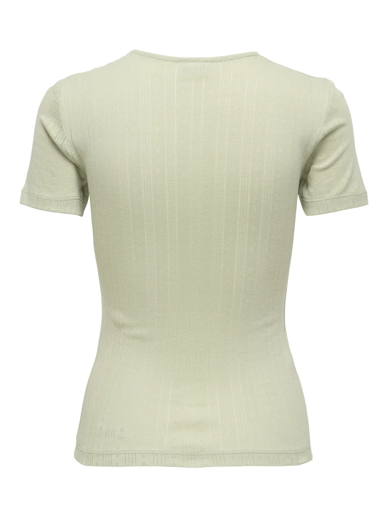 JDYSALSA MIA LIFE S/S O NECK TOP JR, Sea Foam