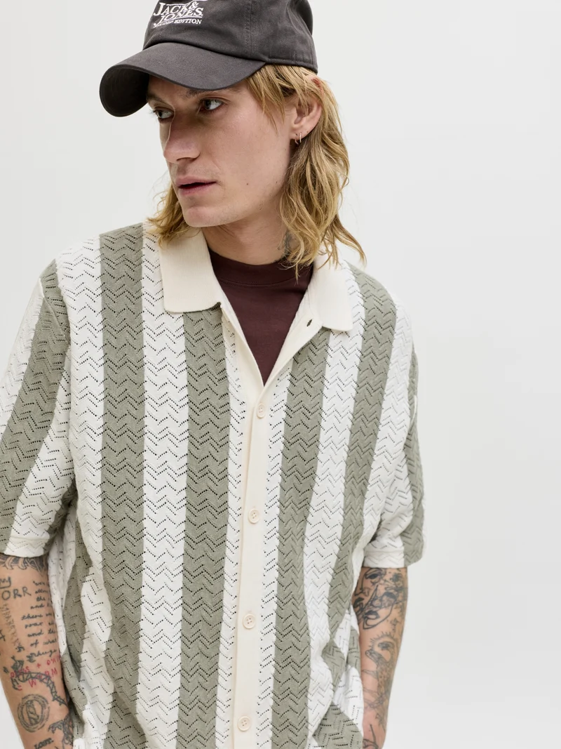 JORTYLER KNIT SS POLO SN, Sea Salt/Sea Grass