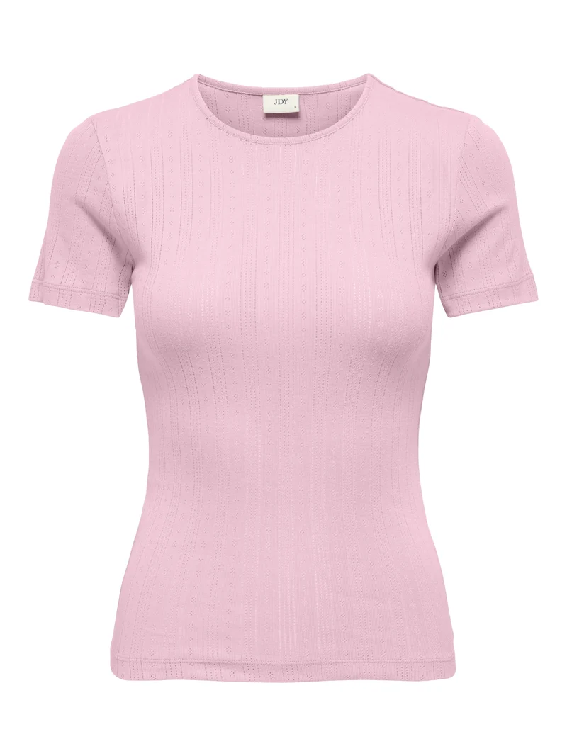 JDYSALSA MIA LIFE S/S O NECK TOP JR, Fairy Tale