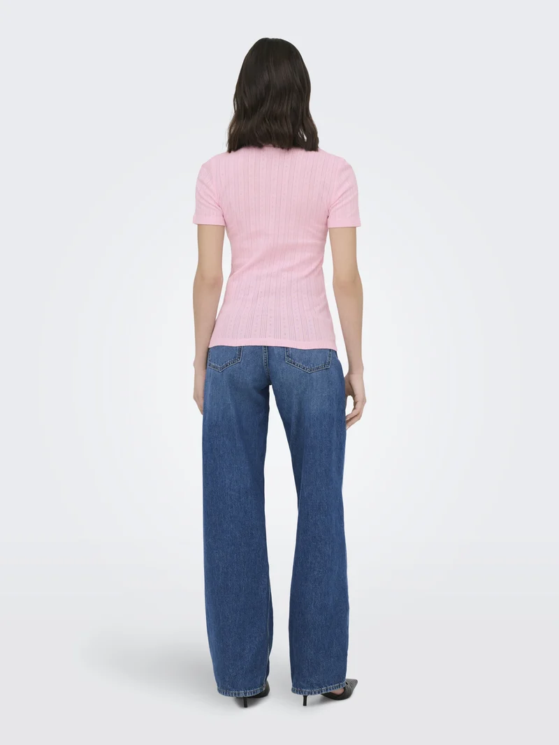 JDYSALSA MIA LIFE S/S O NECK TOP JR, Fairy Tale