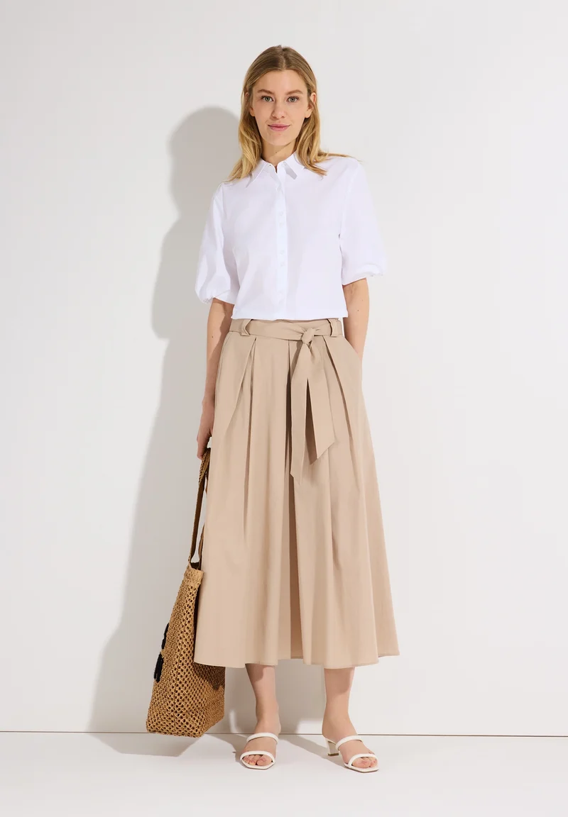 Poplin Skirt, powder beige
