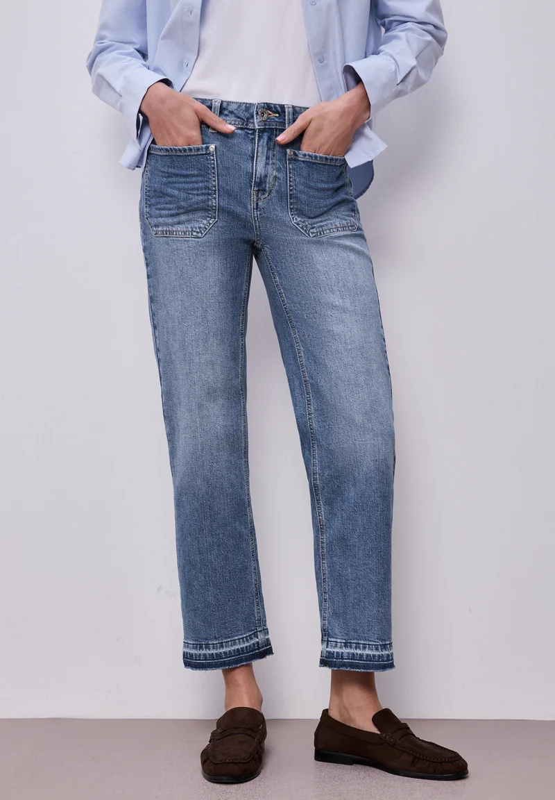 Style Amalia Straight Leg,mw,m, mid blue washed