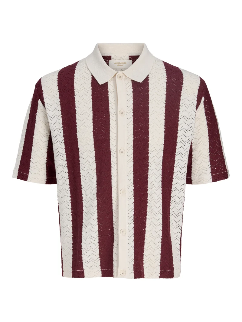 JORTYLER KNIT SS POLO SN, Sea Salt/Cabernet