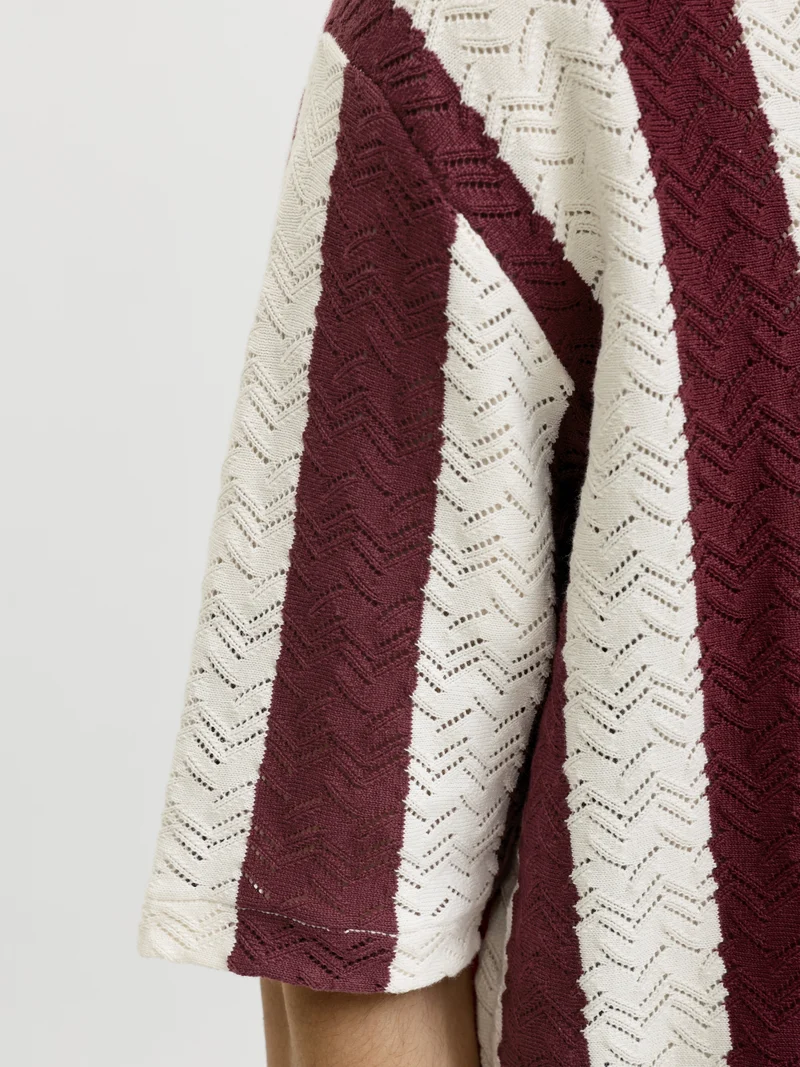 JORTYLER KNIT SS POLO SN, Sea Salt/Cabernet