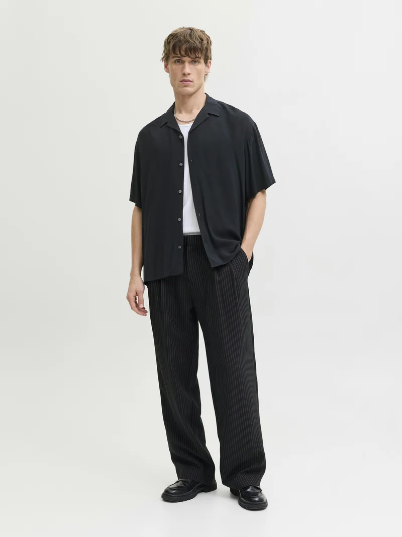 JJEJEFF RESORT SOLID SHIRT SS SN, Black