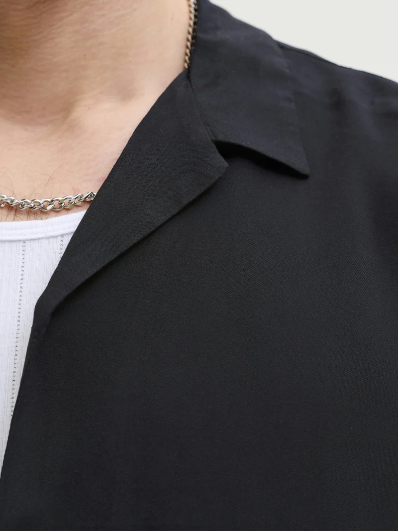 JJEJEFF RESORT SOLID SHIRT SS SN, Black