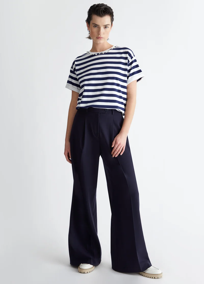 Palazzo Trousers in Twill