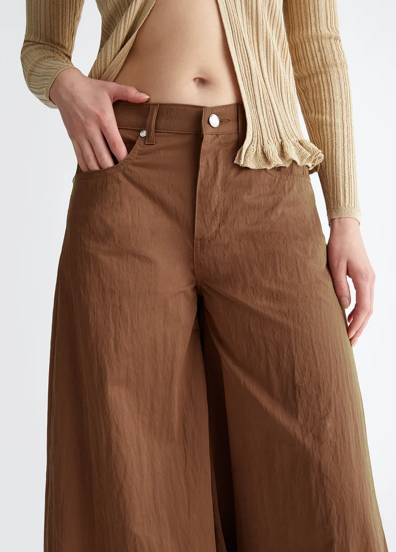 Nylon Flare Trousers