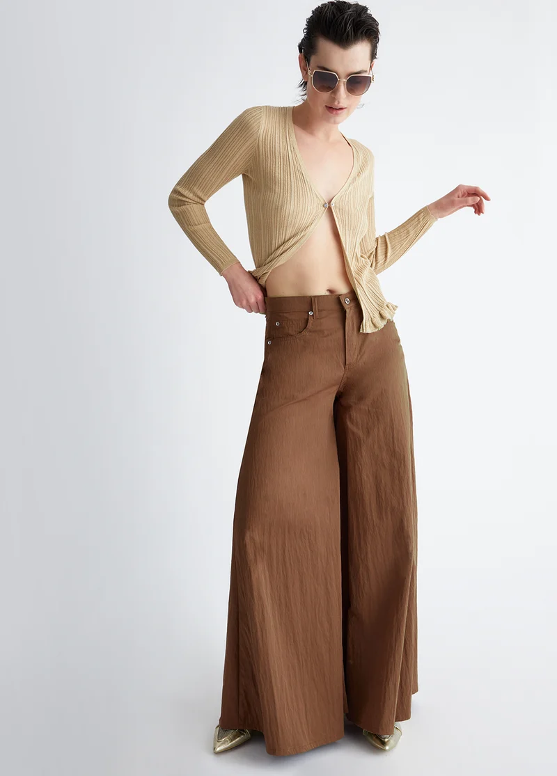 Nylon Flare Trousers