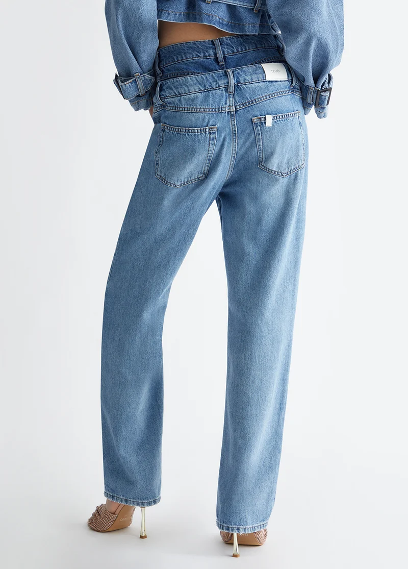 High-Waisted Straight-Leg Jeans