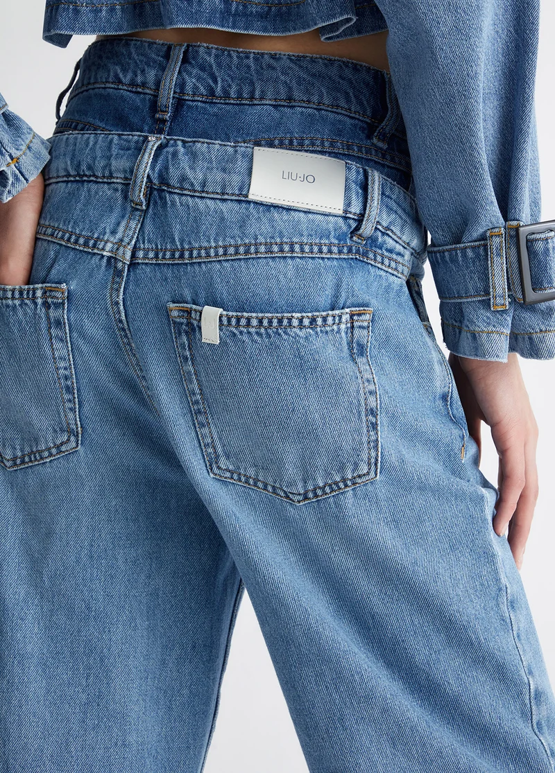 High-Waisted Straight-Leg Jeans