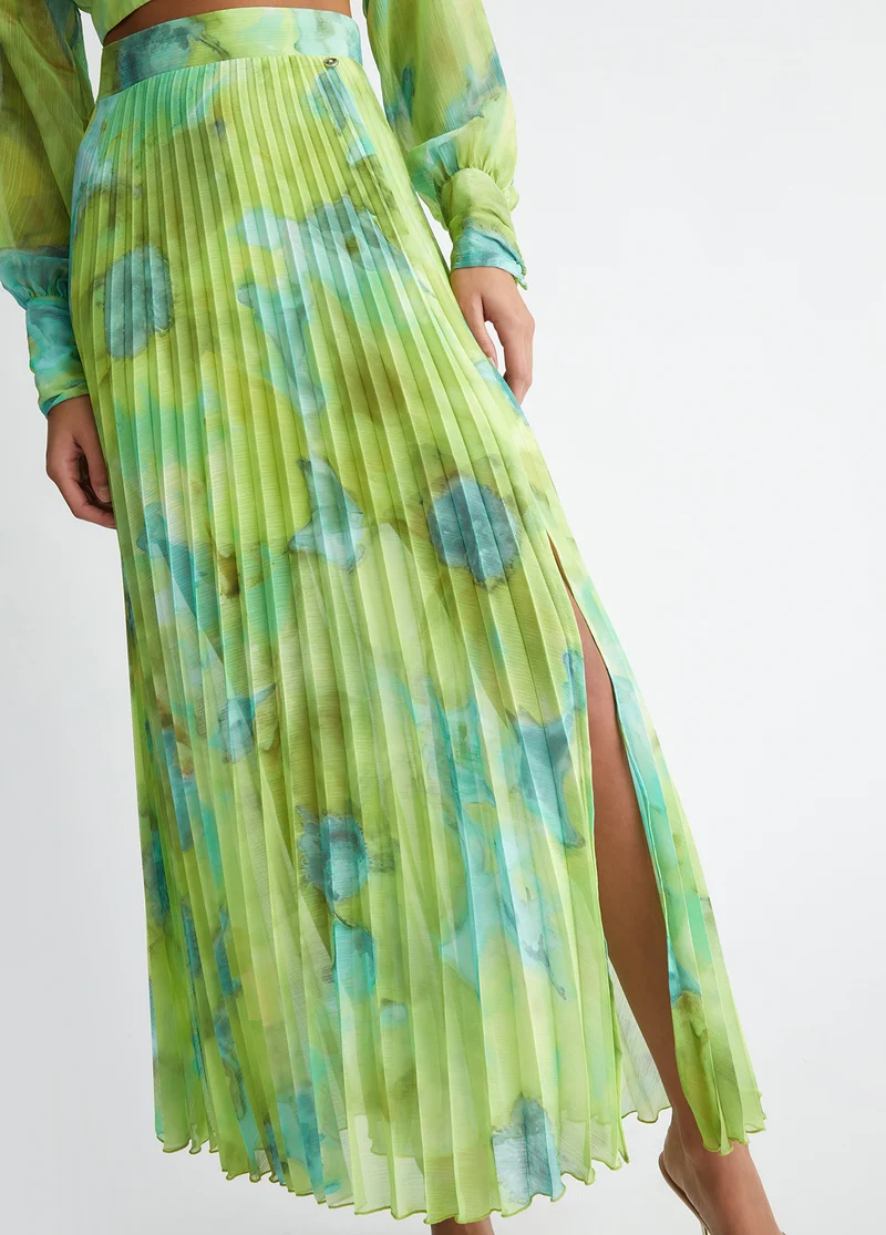 Long Pleated Skirt