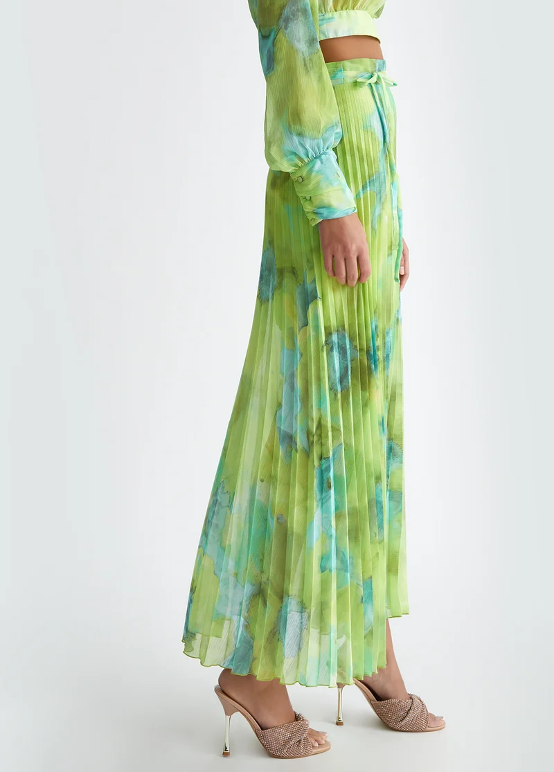 Long Pleated Skirt