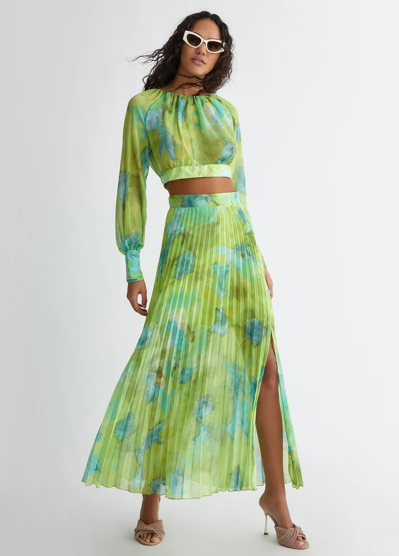 Long Pleated Skirt