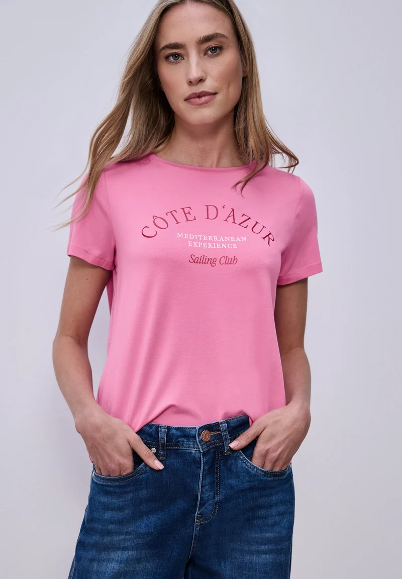 LTD QR wording print shirt, ibis rose