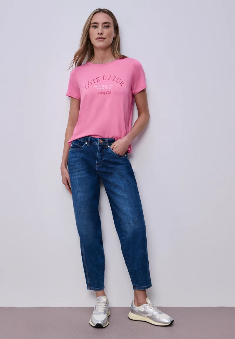 LTD QR wording print shirt, ibis rose