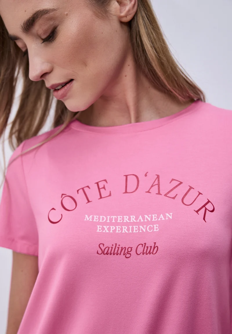 LTD QR wording print shirt, ibis rose