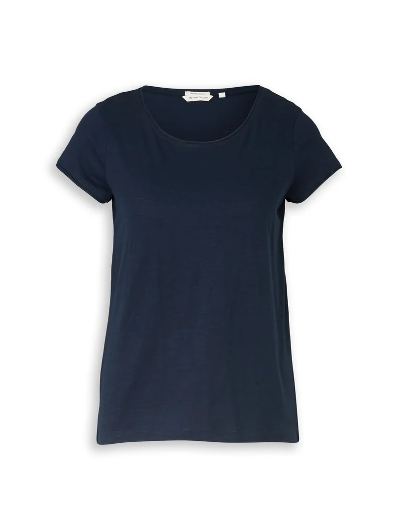 T-shirt slub jersey wide crew, sky captain blue