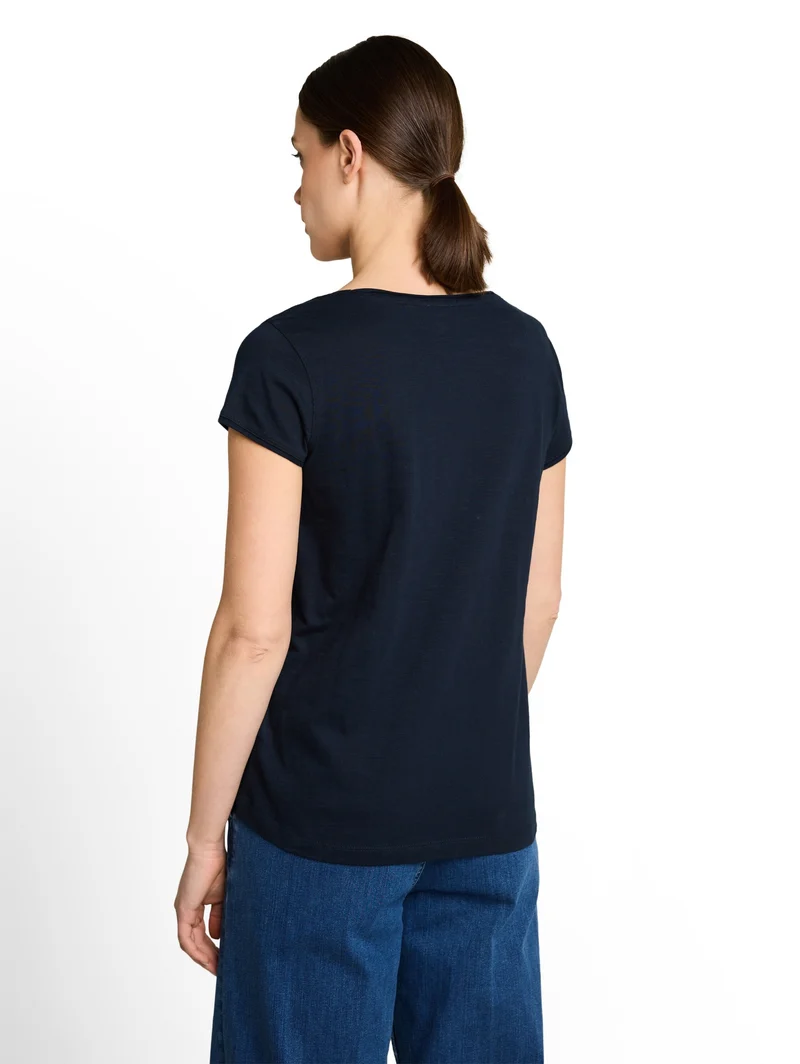 T-shirt slub jersey wide crew, sky captain blue
