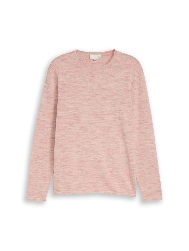 space dye knit pullover, chili red multicolor space dye
