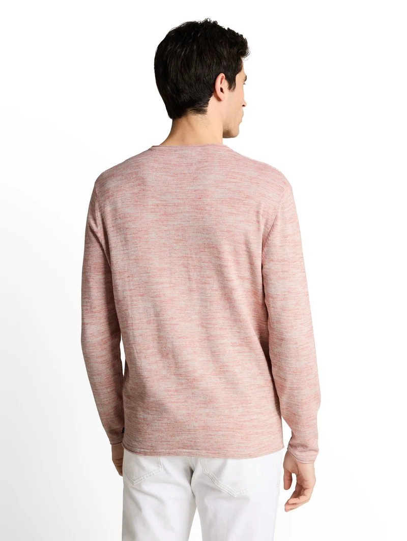space dye knit pullover, chili red multicolor space dye